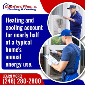 HVAC technician inspecting home system